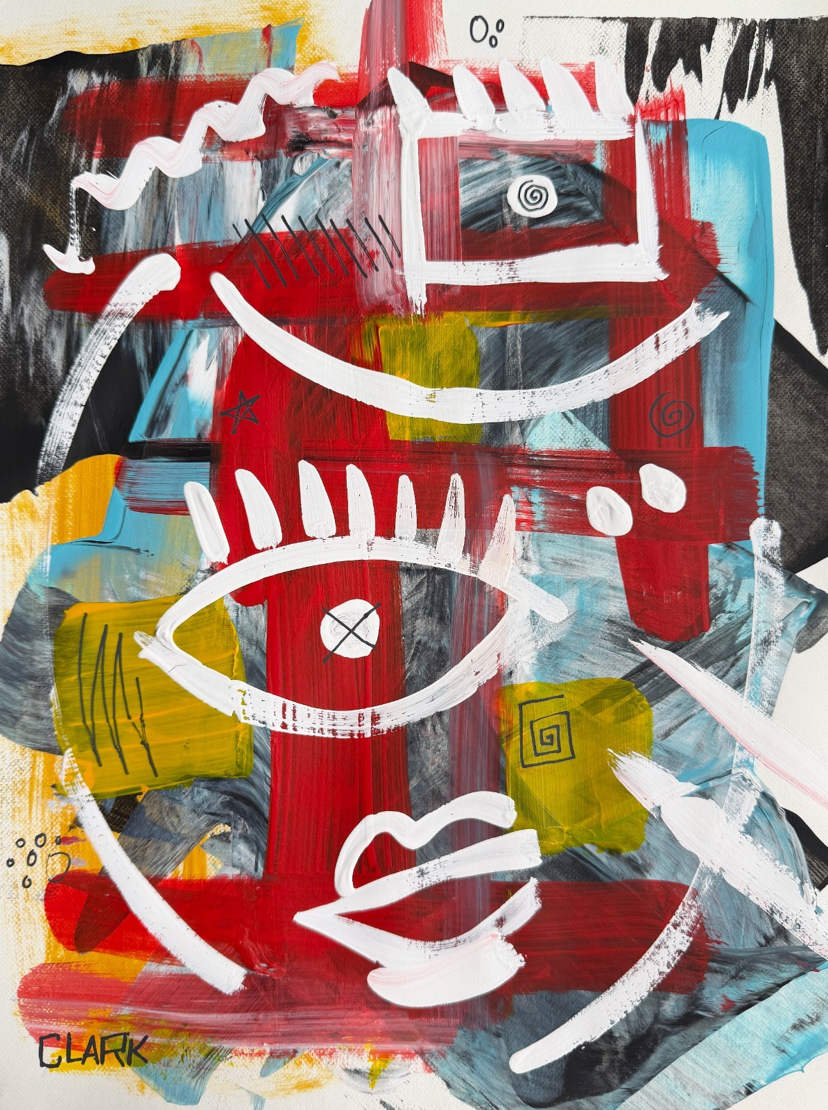 Original Abstract Acrylic Painting (1 of 3 Series) – 12×9″ Mixed Media Paper