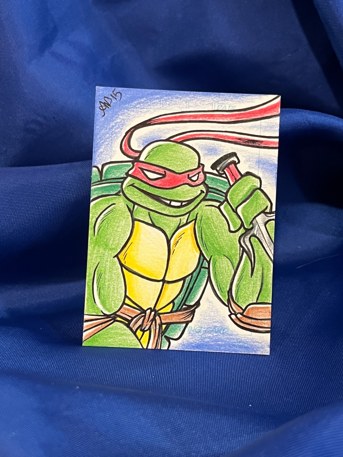 ACEO OOAK Amber Davis Original Illustration Art Card – Raphael Turtle TMNT