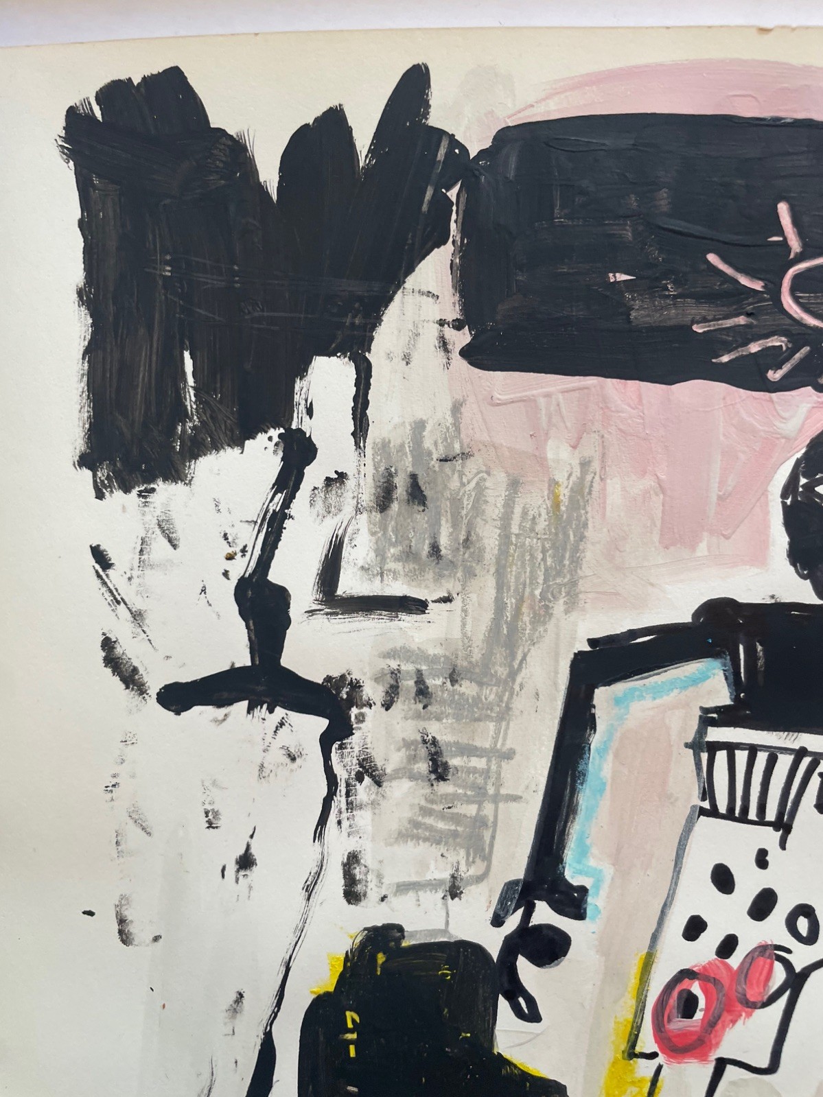 2 X Jean Michel Basquiat Original Painting Drawings Graffiti Street Art NYC F67