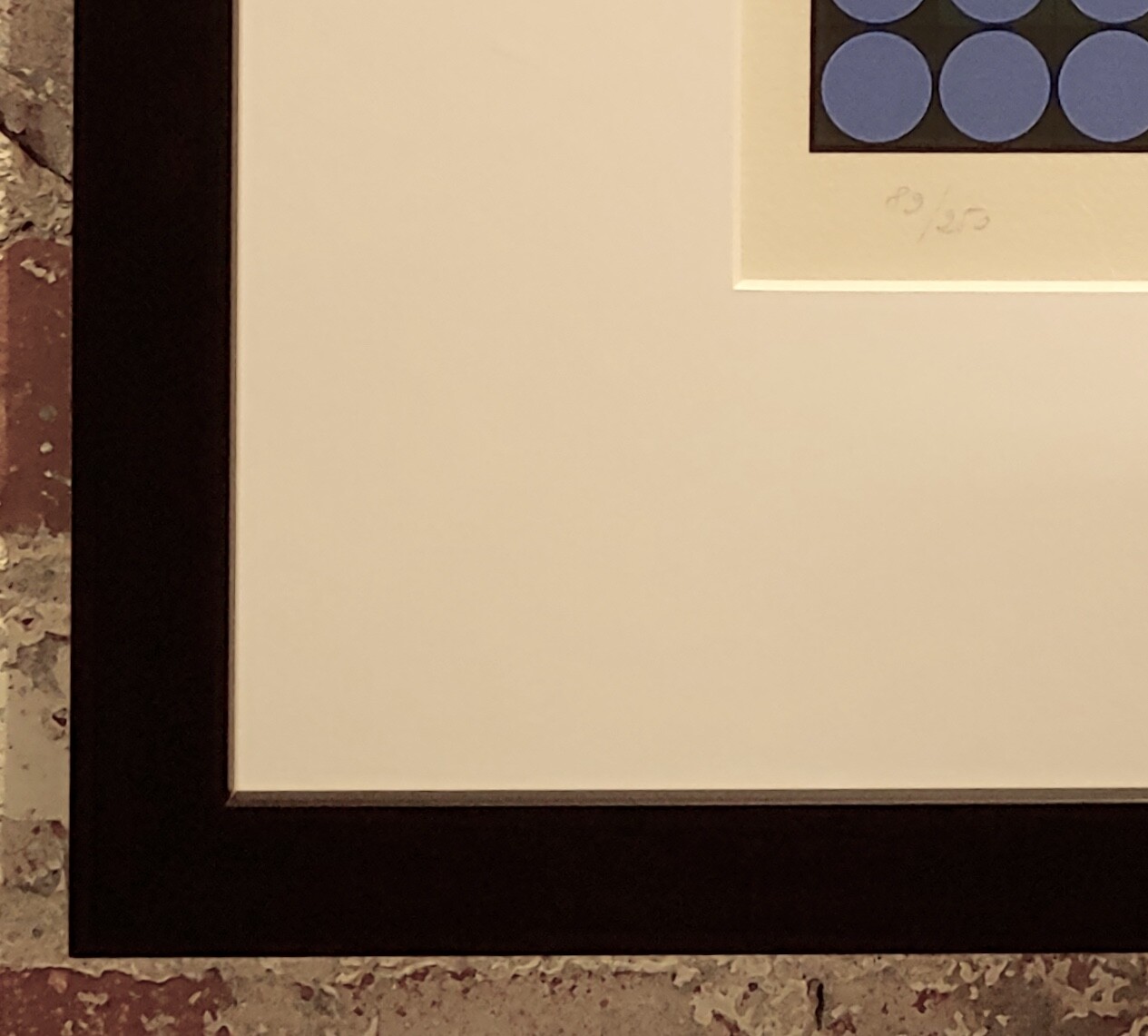 Victor Vasarely -Double Blue Spheres -Original Color Screenprint -Pencil Signed
