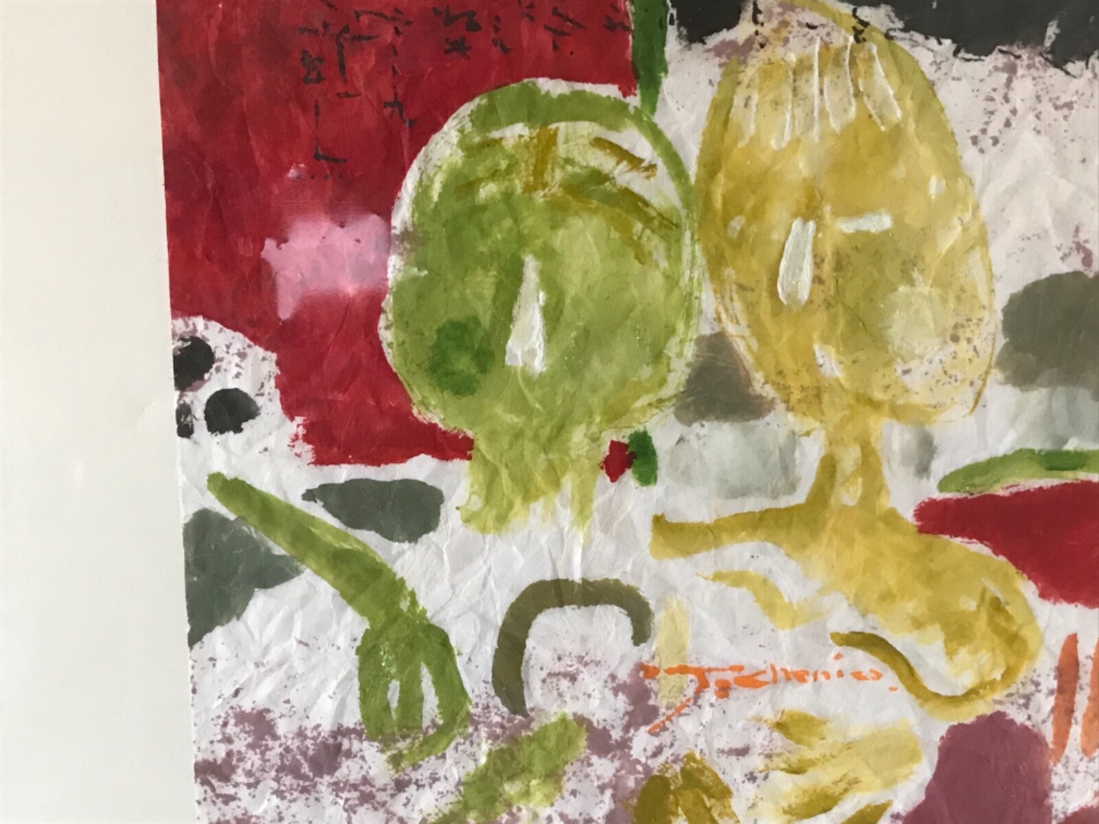 John H Chen Chinese Original Watercolor On Rice Paper Stamped