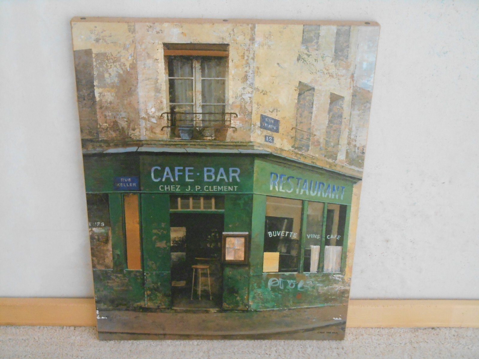Three Repro Oil Paintings on Burlap Canvass by Chiu Tak Hak Price Reduction