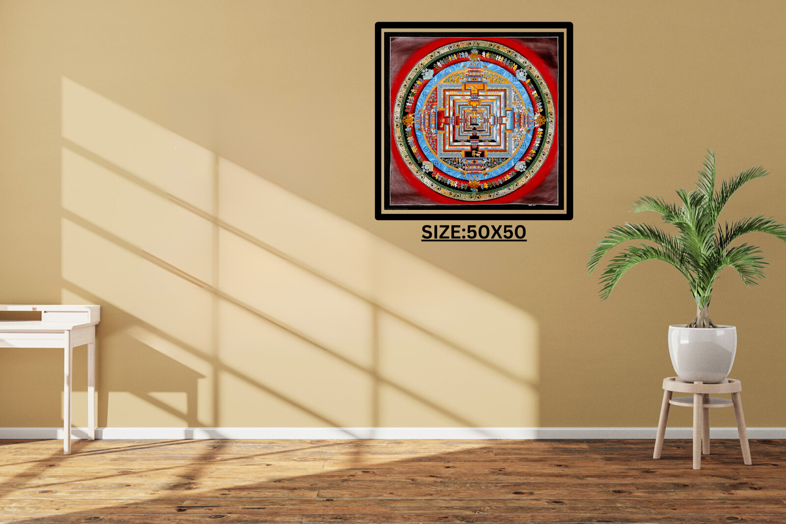 Eternal Time Cycle: Kalachakra Mandala Painting | Hand-Made | Authentic -A79426