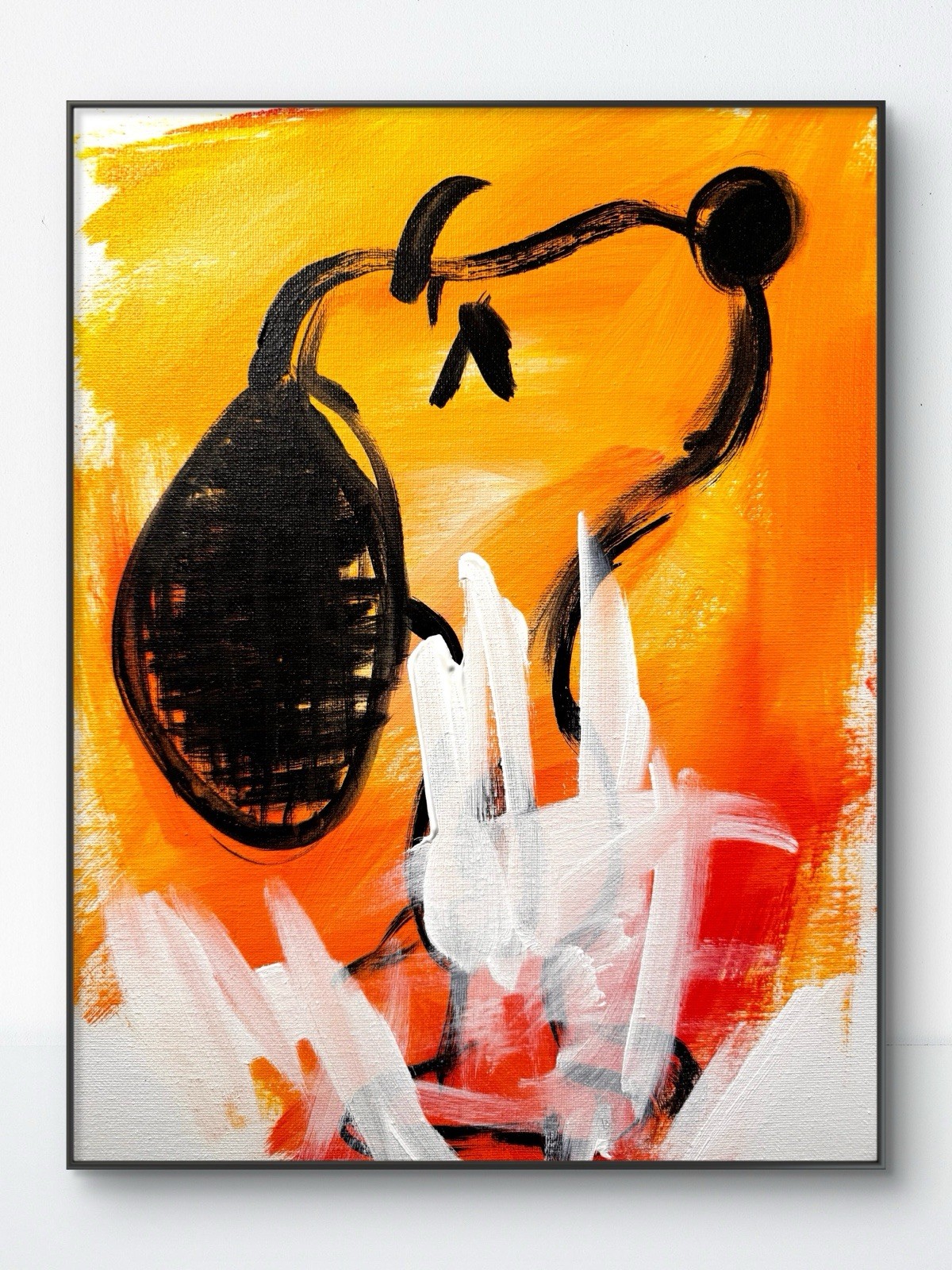 SAMATOWIC Original Abstract Snoopy Dog 11×14 Handmade Signed Fun Wall Art 275