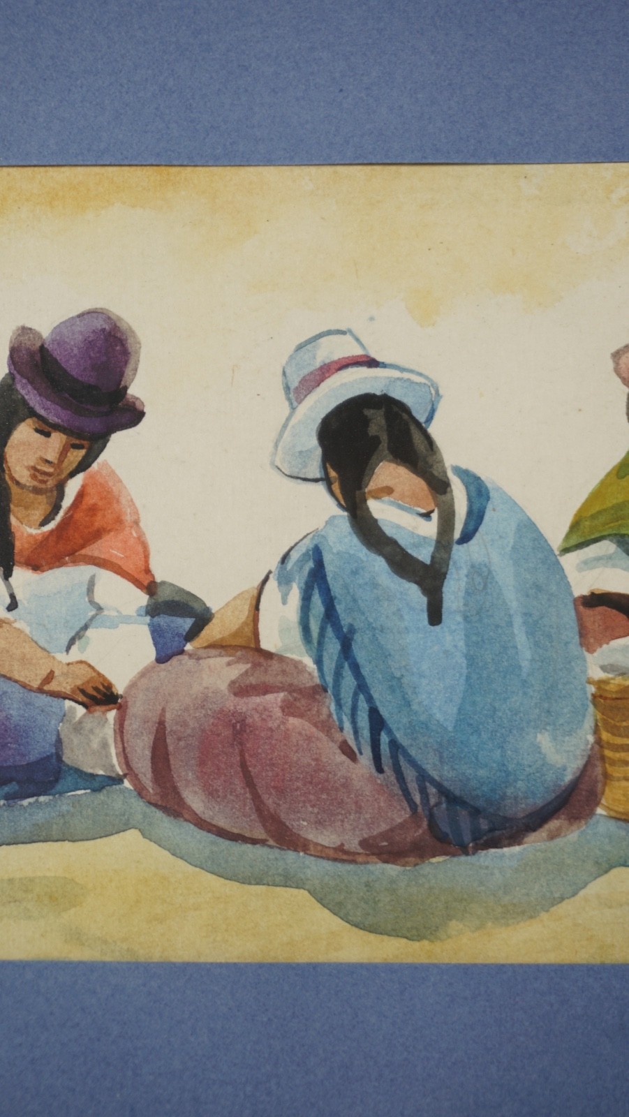 A Peruvian watercolor painting – framed and signed by artist