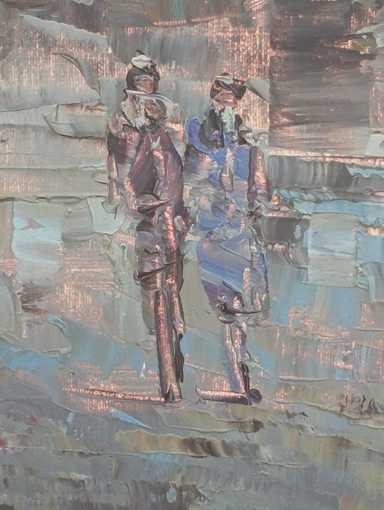 Caroline C. Burnett Moulin Rouge Rare Angle Palette Knife Oil Painting!!
