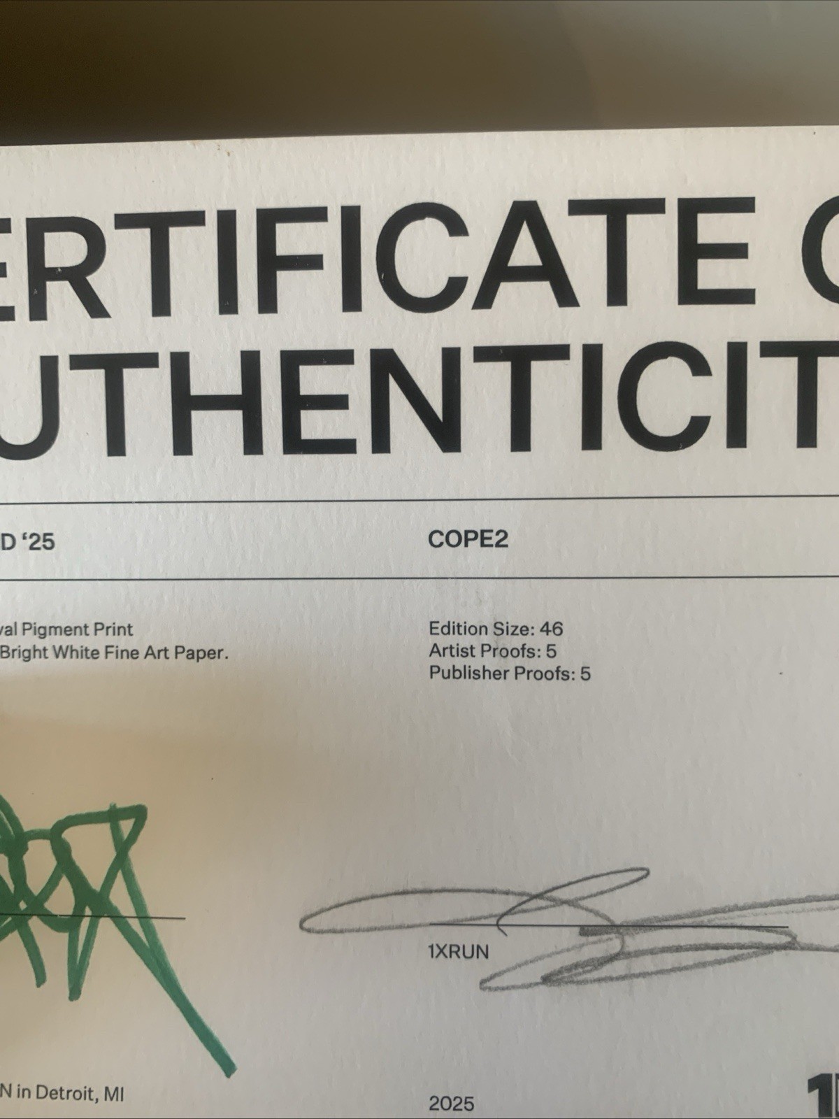 graffiti art original signed COPE2 Dripping Tags COA INCLUDED SOLD OUT LMTD @40
