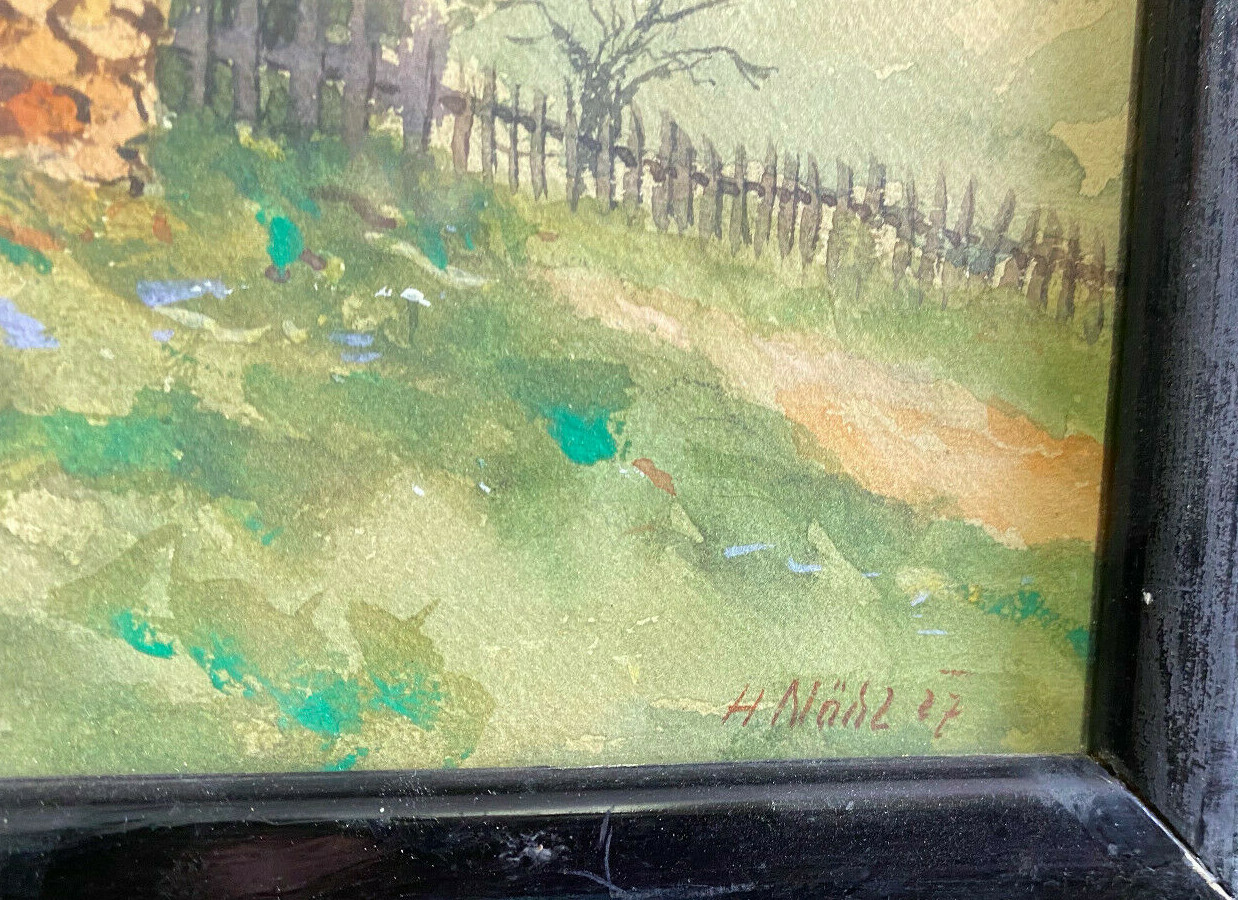 ::WATERCOLOUR SIGNED H.NÄBL 1927 ALPINE HUT WITH MOUNTAINS NEAR RADMER STYRIA