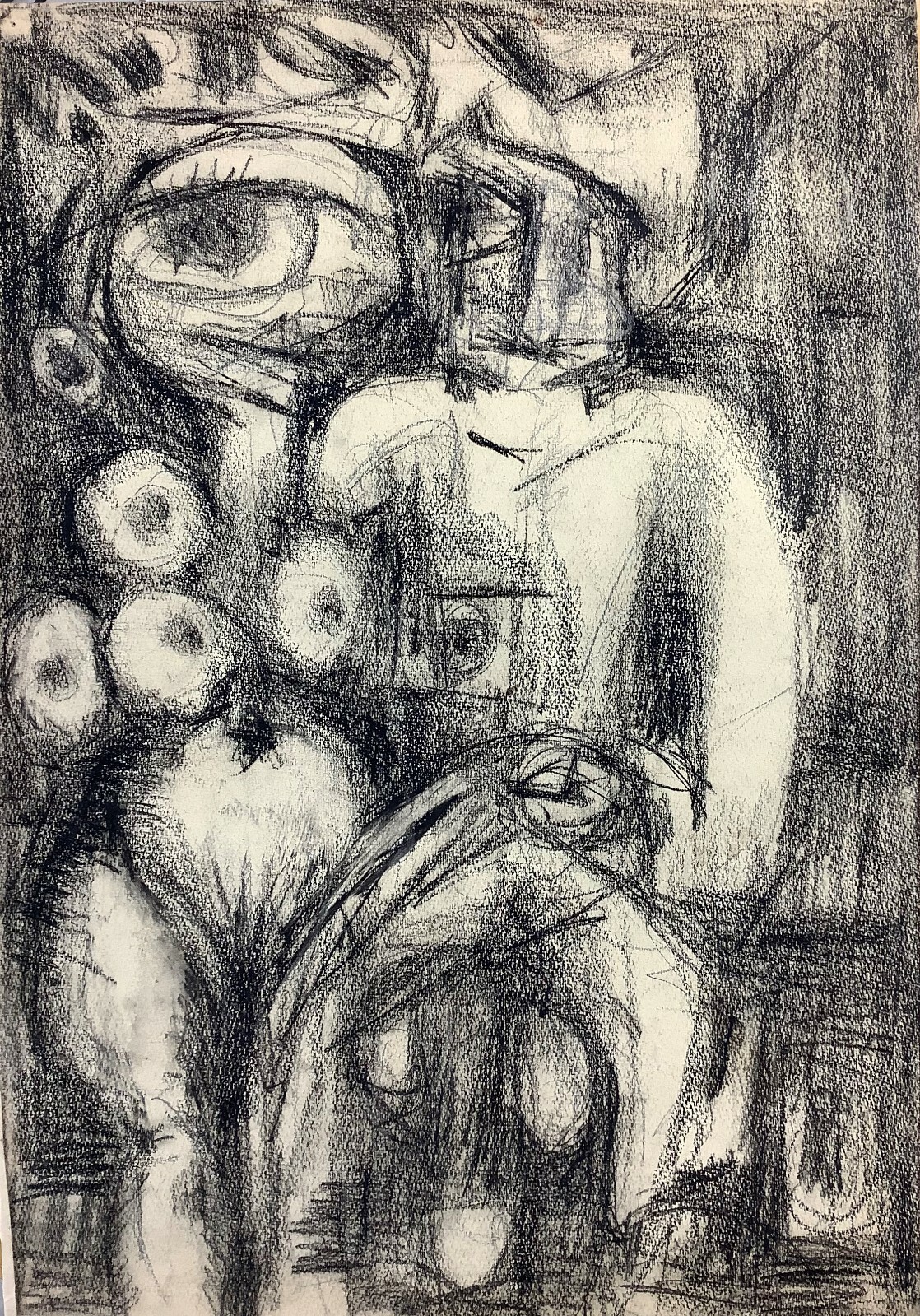 Juan David. Painting. Pareja, ca 1979. Graphite on cardboard. Cuban Art