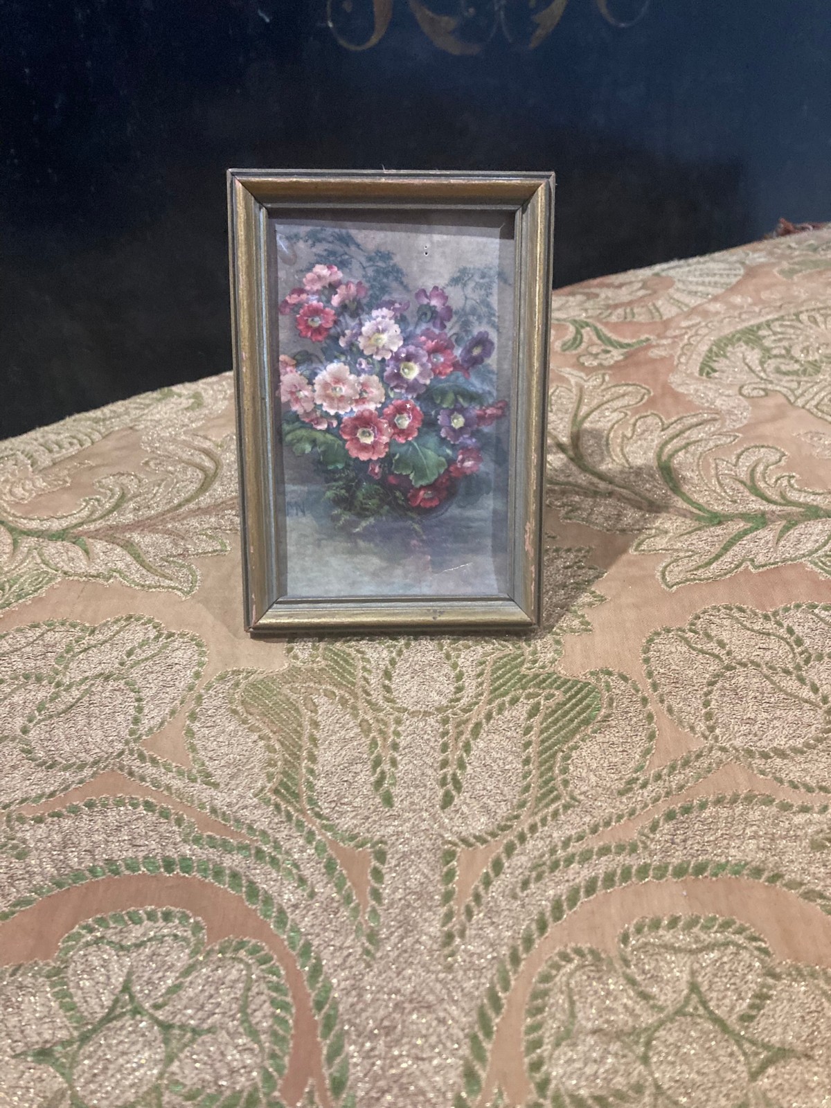 Vintage Atlas Embossarts Floral Picture – 3D Embossed Flowers – 4×6 Framed