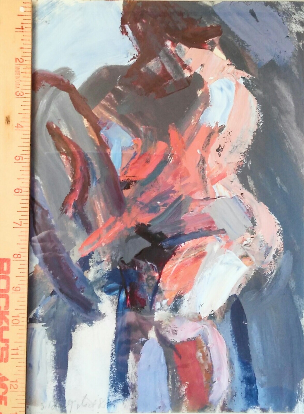 VINTAGE 83′ COLORFUL IMPRESSIONIST OIL PAINTING~SIGNED~FEMALE-LOOK !