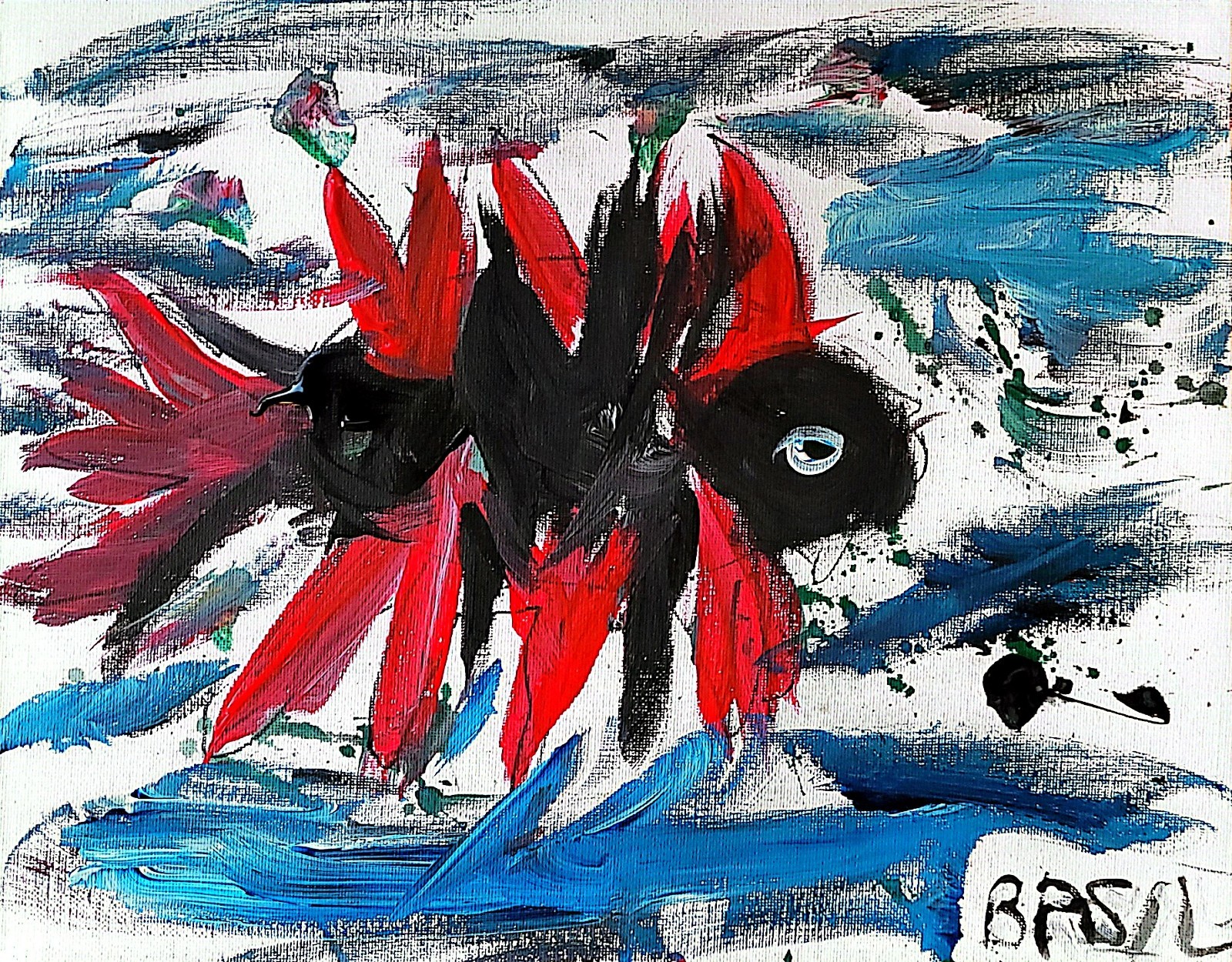 Angel Fish Contemporary Expressionist Original Painting