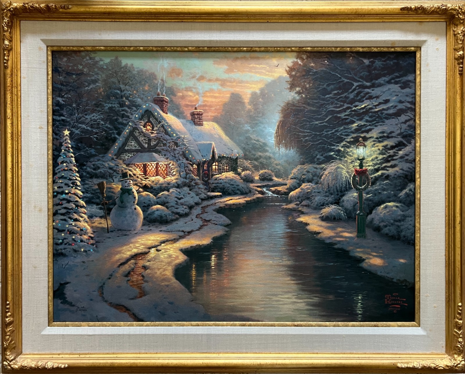 THOMAS KINKADE – CHRISTMAS EVENING – 25.5″ x 34″ – S/N Giclee Canvas w/COA