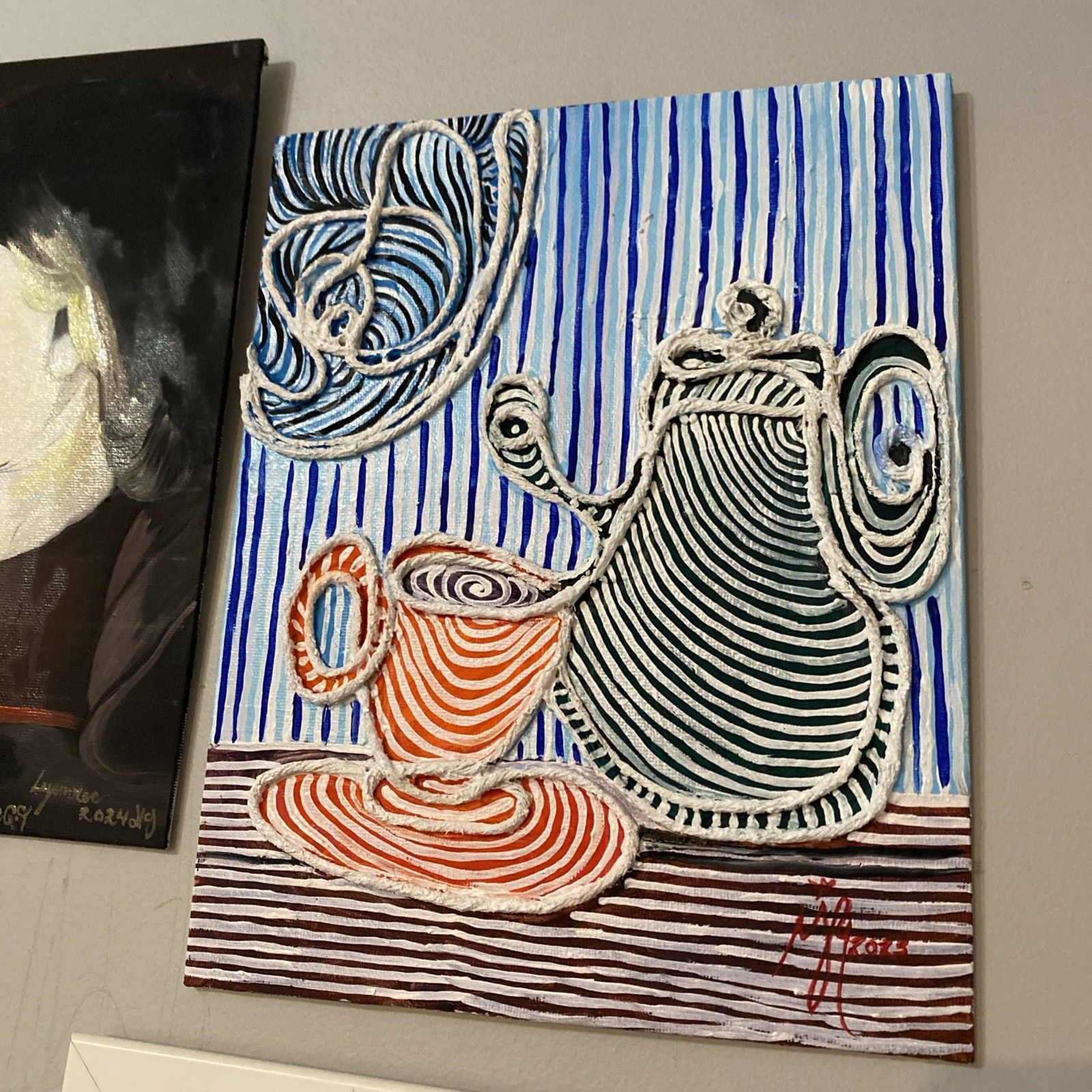 Oil On Canvas And Collage Technique By MJRecinos