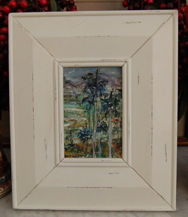 FRAMED ORIGINAL OIL ROYAL PALMS CUBAN SKY COUNTRY SCENE CUBA ARTIST: HECTO VIDAL