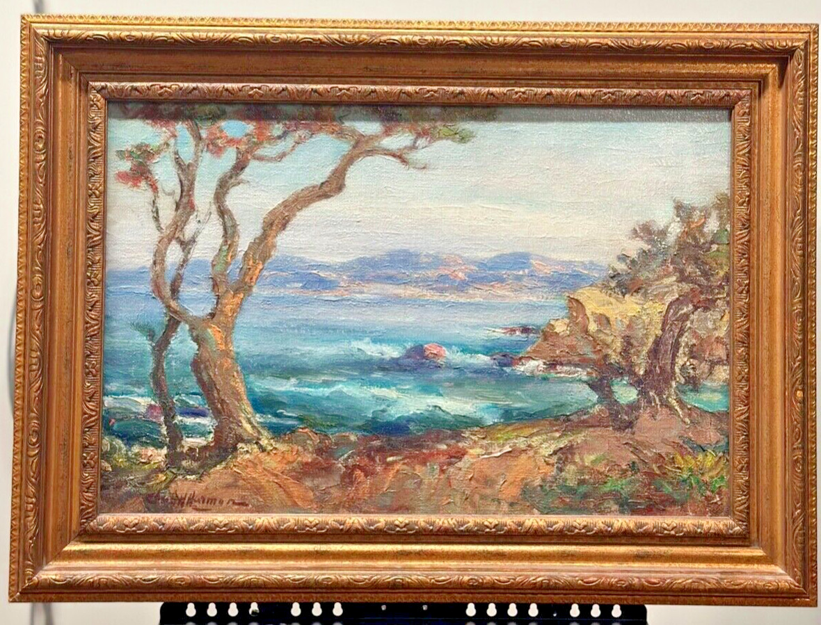 Beautiful Painting «Coastal Scene» By Charles Henry Harmon 30in x 22in Frame