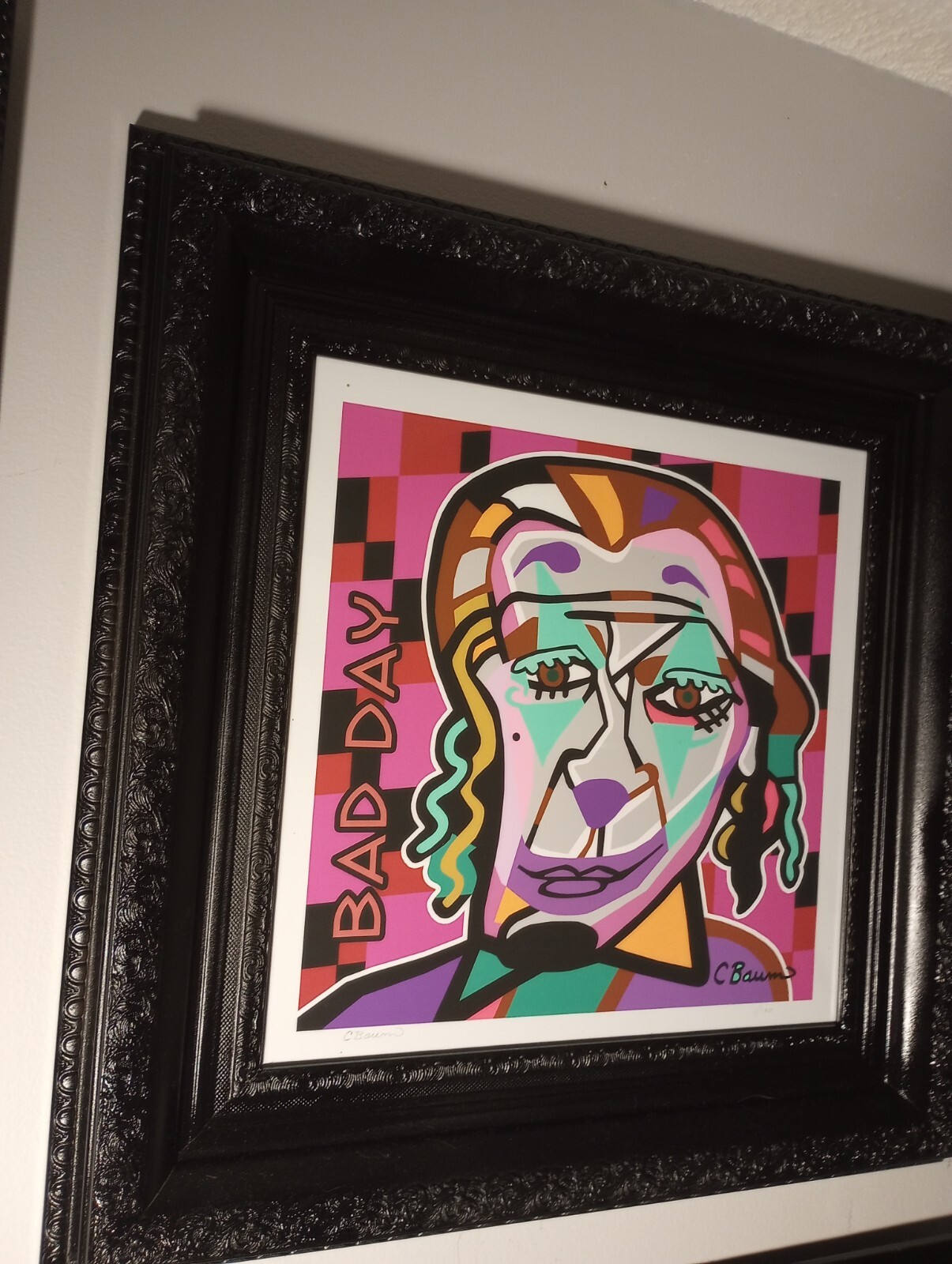 CBaum , «Joaquin Phoenix» Rare Limited Edition Giclee Print #1/100, Framed 21×21