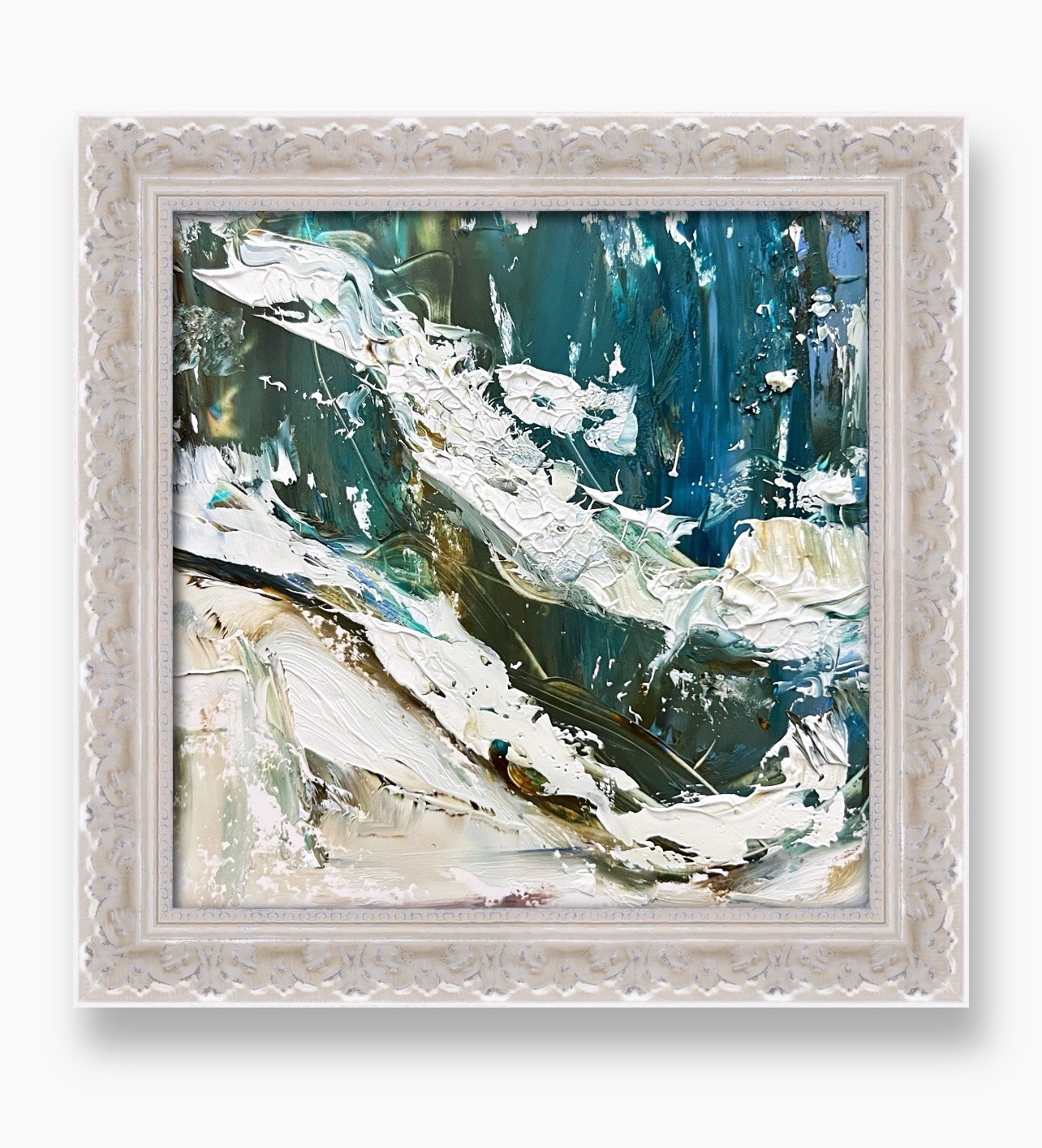Virginia Beach Shoreline • Dramatic Ocean Energy Impasto Expressive Artwork Gift
