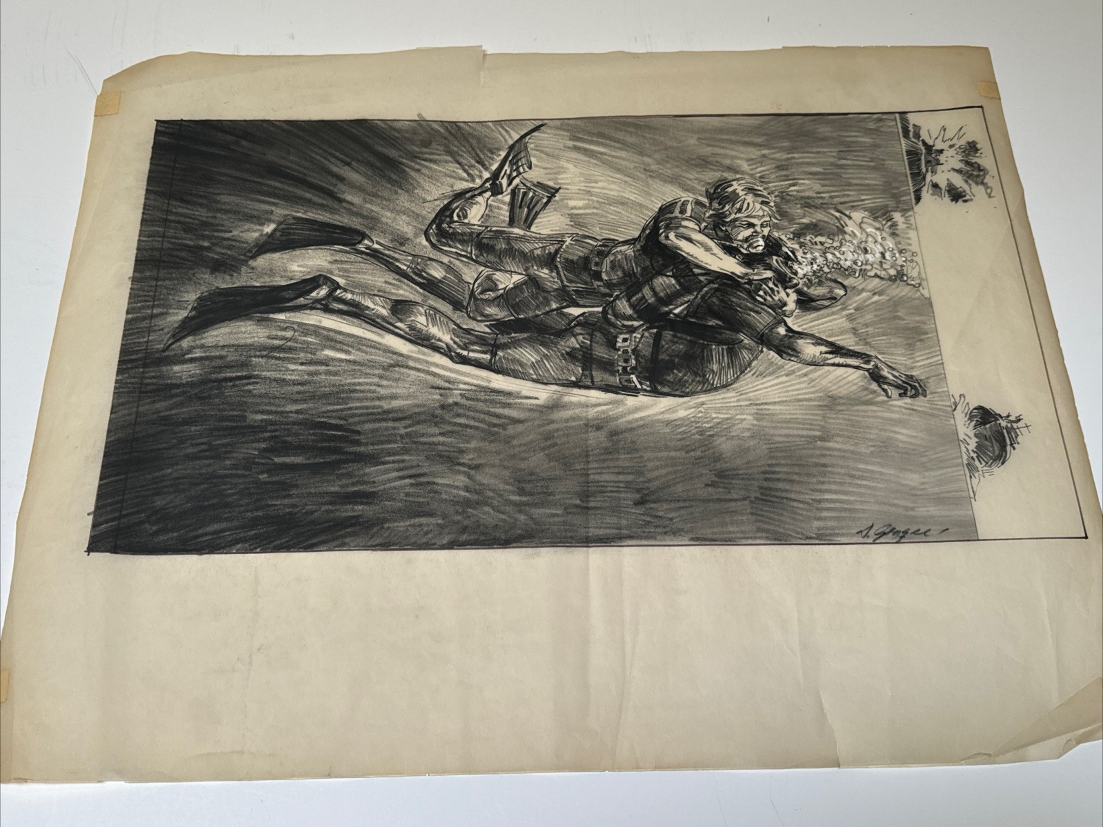 DAN GOOZEE DRAWING PAINTING STUDY ILLUSTRATION FAMOUS SCUBA DIVERS UNDER THE SEA