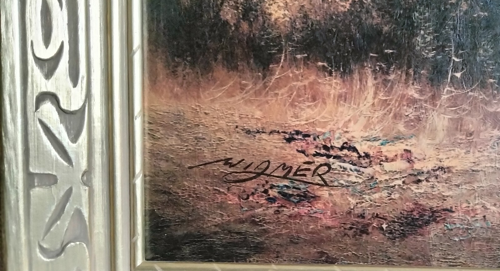 «Snow Capped Peaks» by Wilmer, Signed, Framed: 45″ L x 28.5″ H
