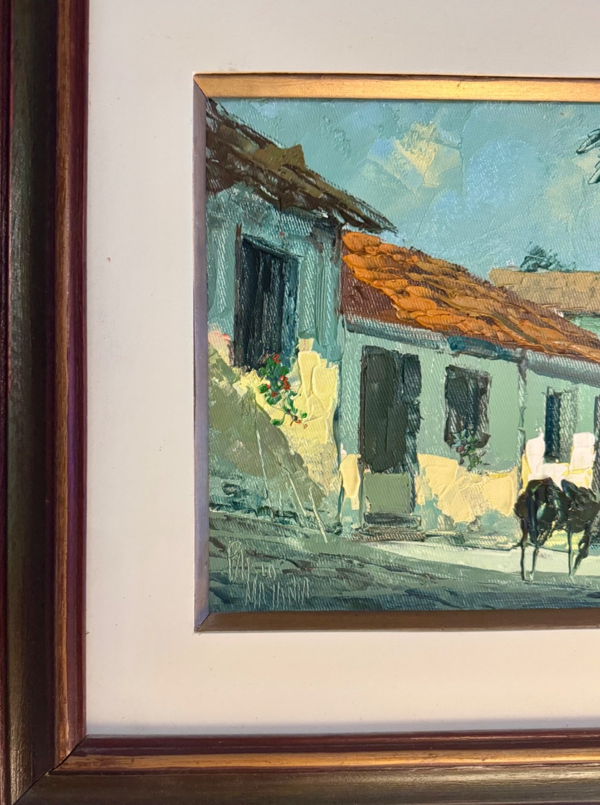 Original Signed Pablo Matania Painting Oil on Canvas Framed 17” x 20” BEAUTIFUL!