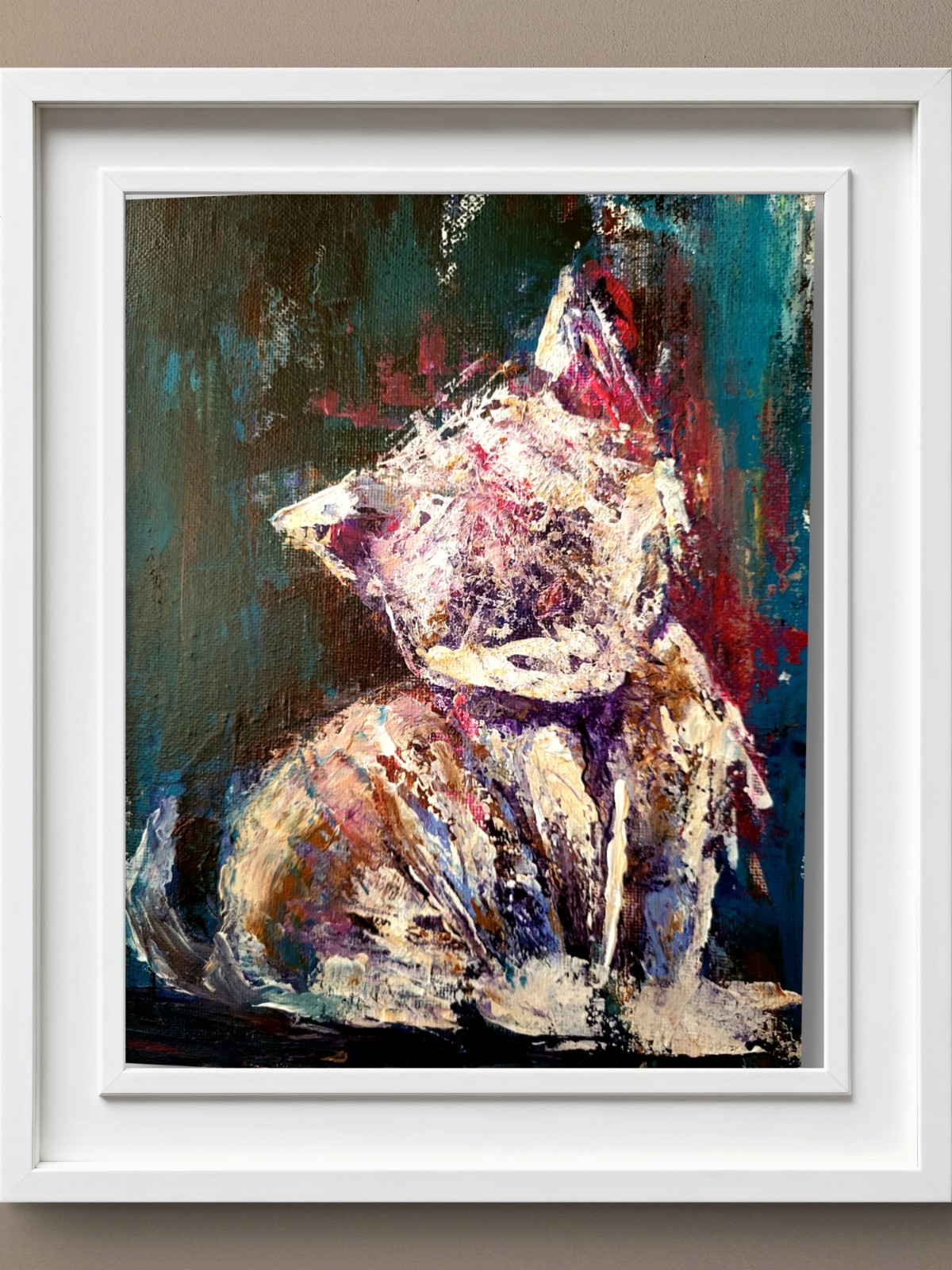 Original Kitten Cat Painting 8 X 10 Acrylic Fine Art Home Decor signed Canvas