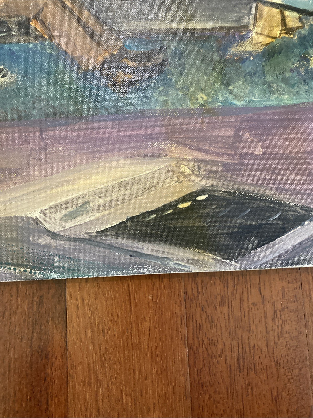 Original Vintage MCM inspired Command Center Technical Rendering Painting