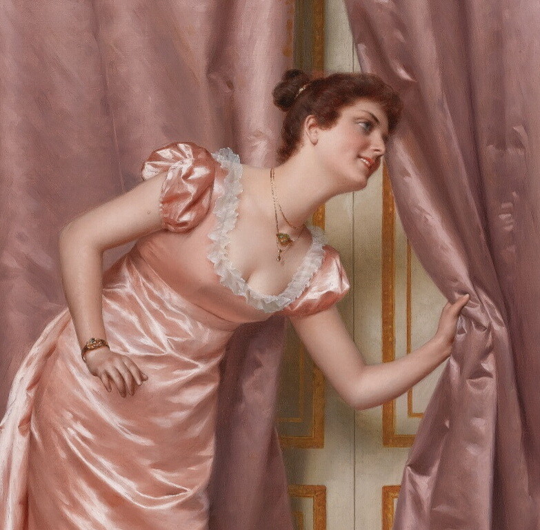 Eavesdropping Art Giclee Printed Oil Painting Print