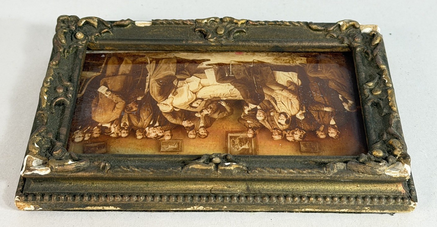 Antique Reverse Painting Abraham Lincoln On His Deathbed Framed