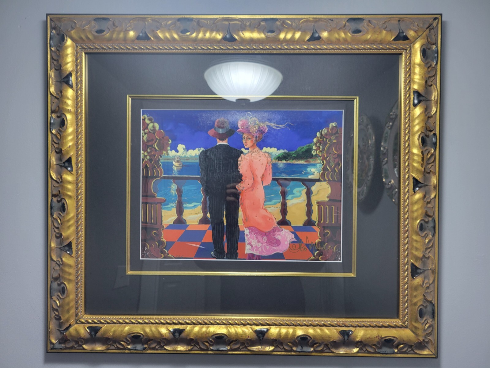 Otto Aguiar Framed Limited Edition Signed Giclee – Afternoon Promenade ***READ**