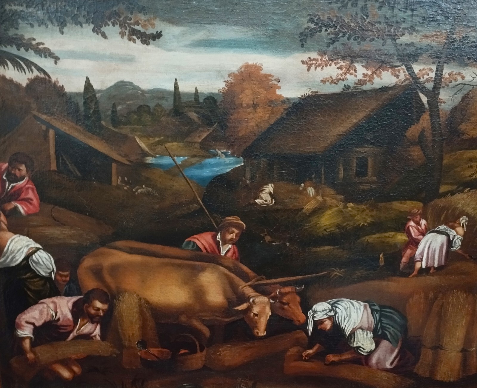 PROBABLE FOLLOWER OF ORRENTE. PASTORAL SCENE. OIL PAINTING. RELINED. SPAIN. XVII