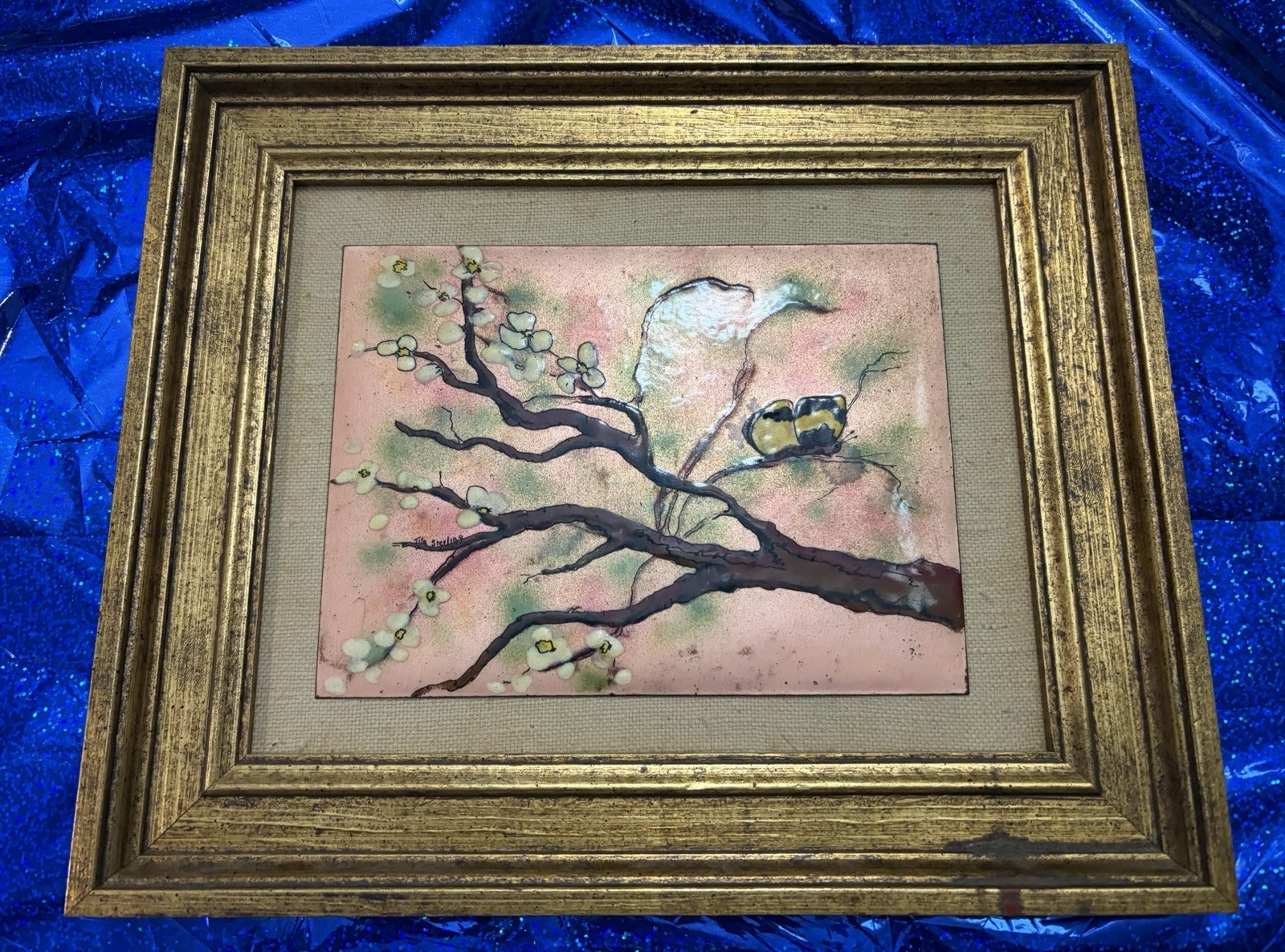 Vintage Mid-Century Enamel on Copper Plaque Painting by Tita Sterling