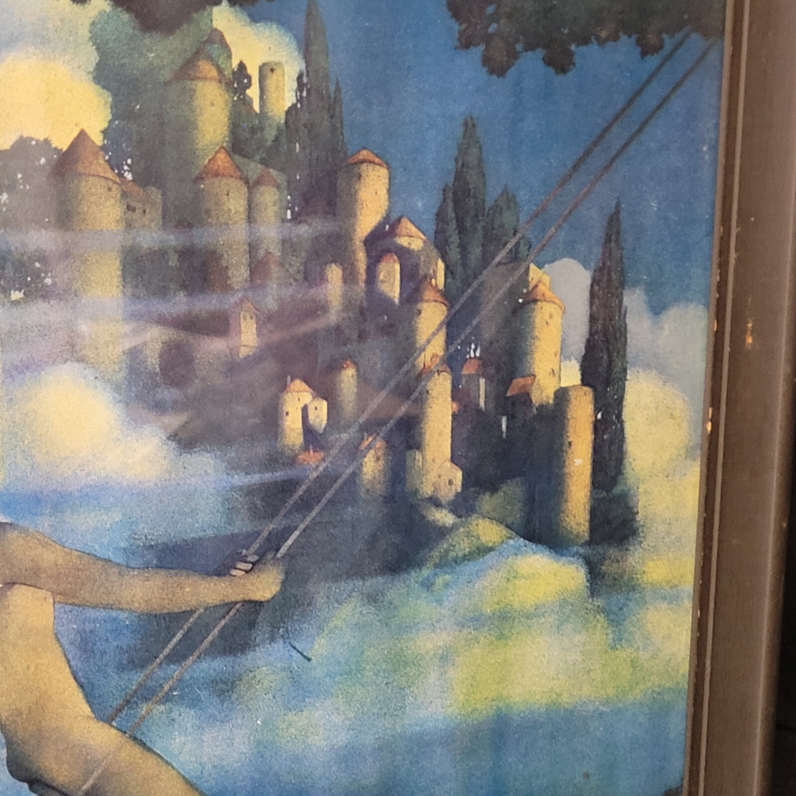 Vintage Maxfield Parrish «Dinky Bird» Art Deco Print Framed Circa 1900-1924