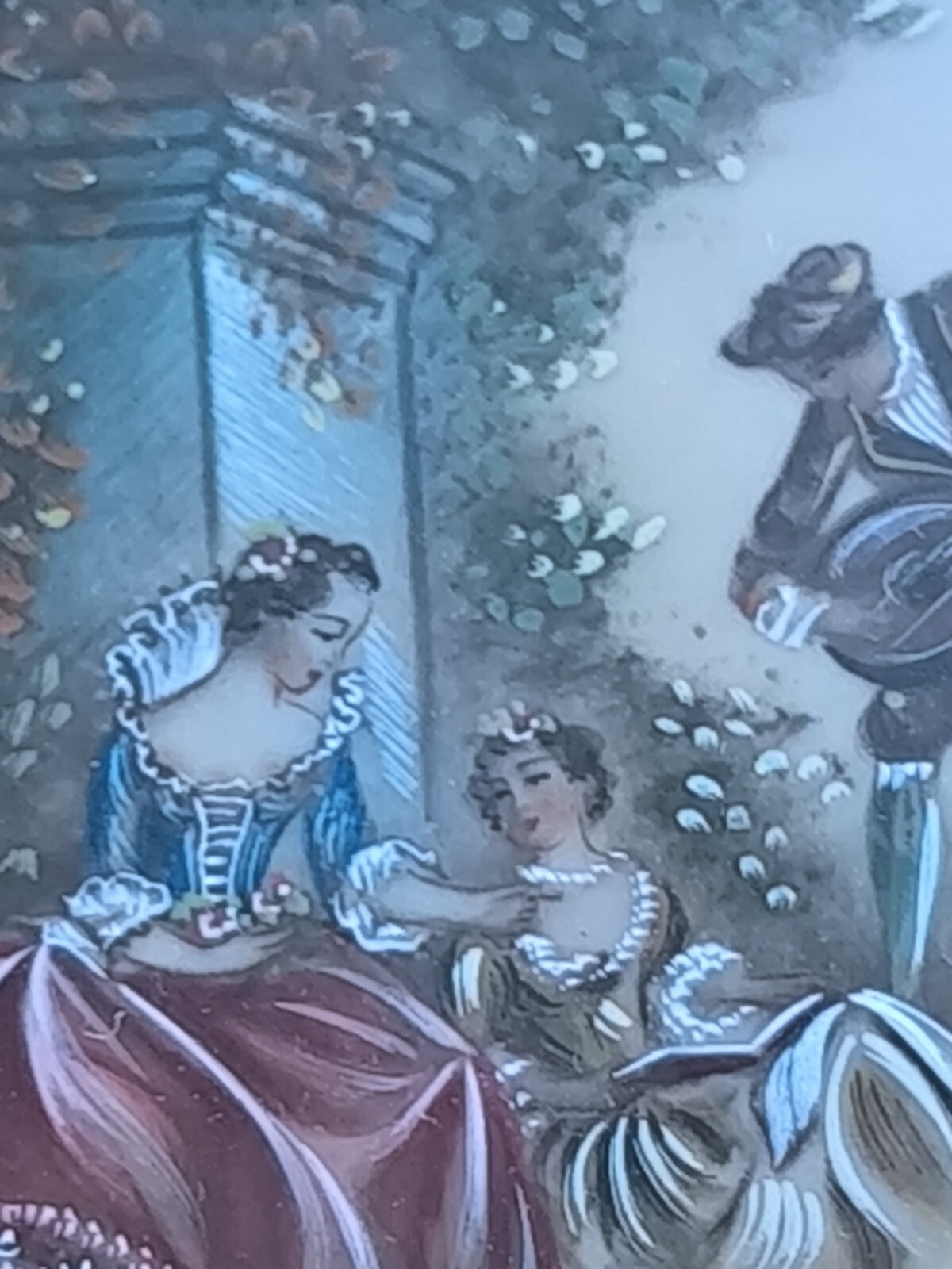 Painted Miniature ‘The Music Lesson After Nicolas Lancret’ Signed Esprit