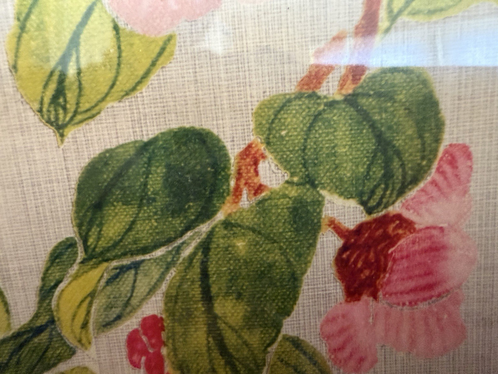 Paper Appliqued Vintage Artwork Faux Chinese Silk Painting Bird Flowers Chicago