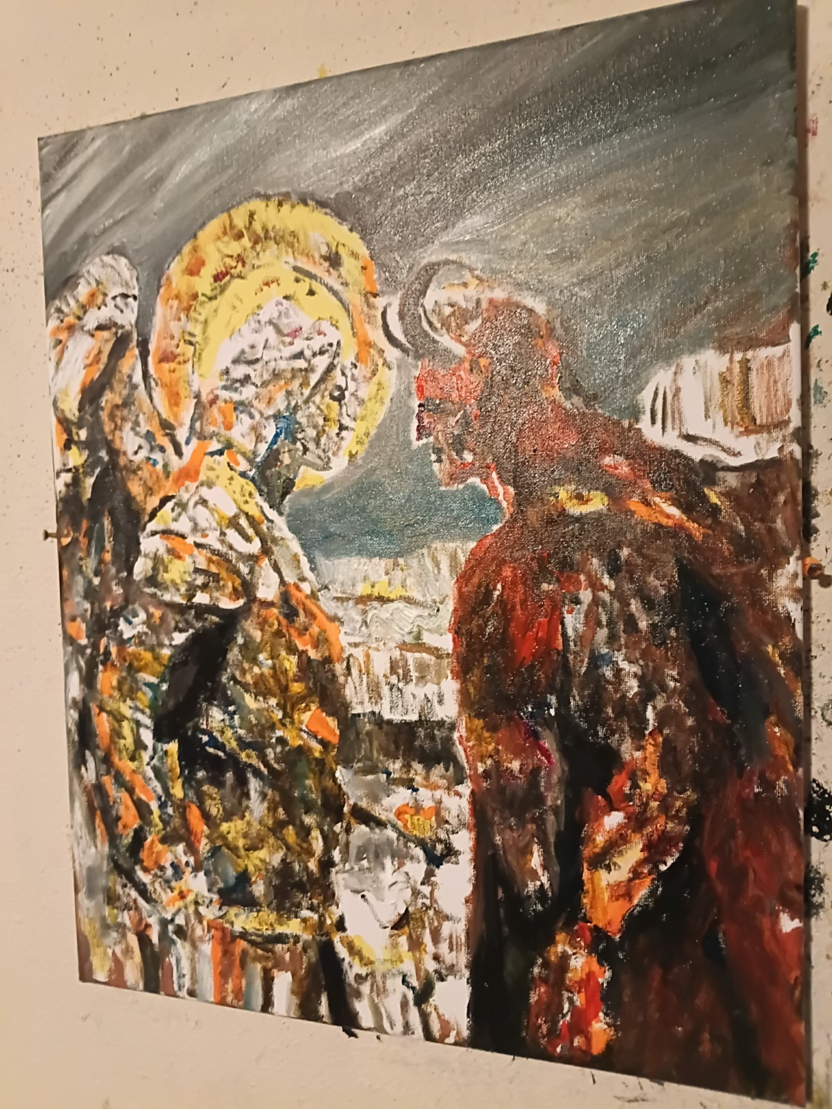 Archangel Original Oil Painting Art By Mike Nesloney 16×20