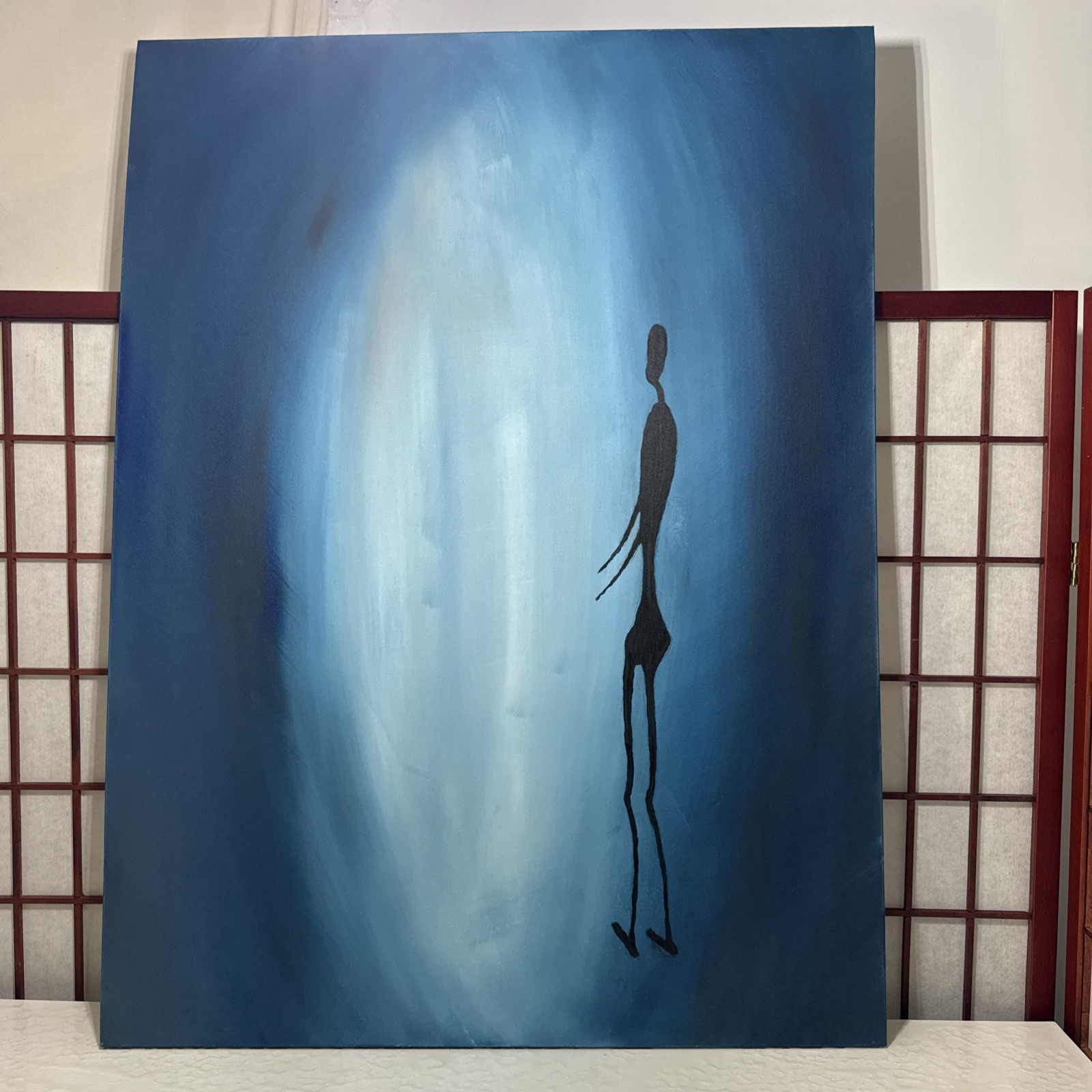 THE LIGHT AT THE END OF THE TUNNEL acrylic painting on canvas artist 30×40