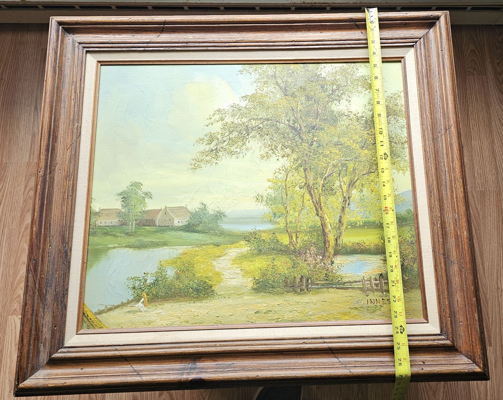 Beautiful Original Clara Inness landscape painting signed C. Inness
