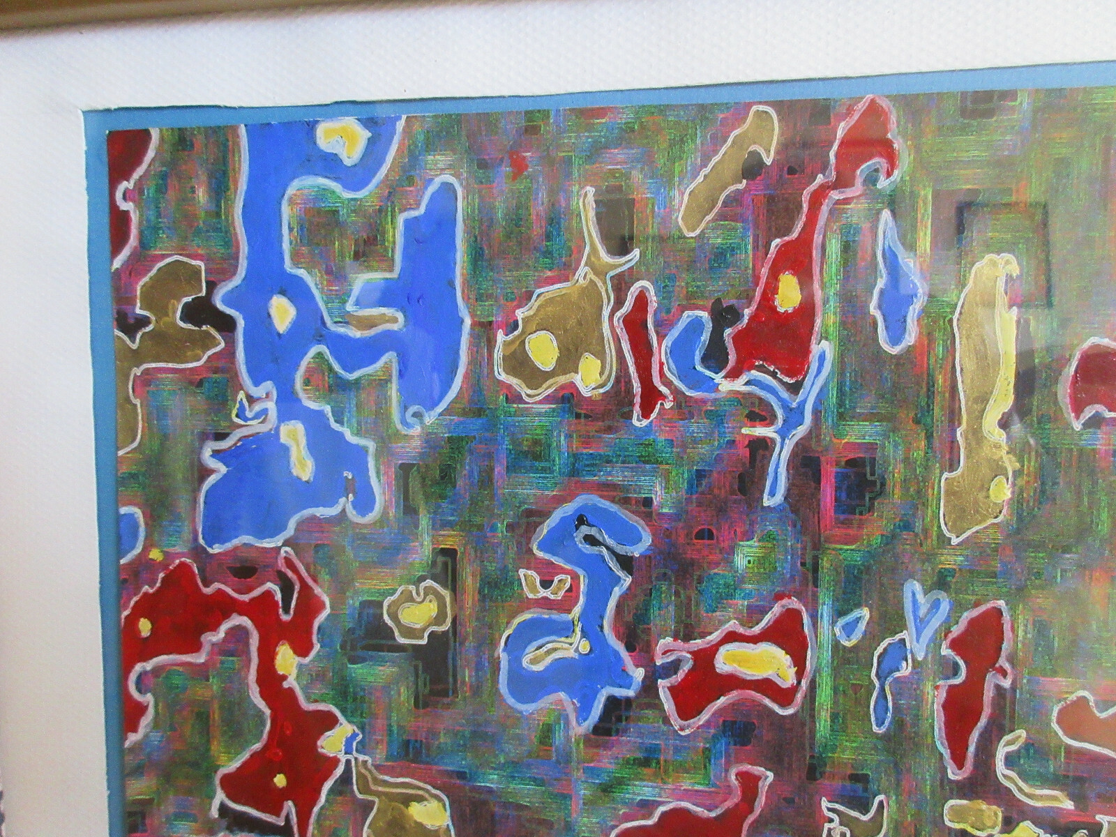 ROBERT G METZNER SCULPTOR ARTIST SIGNED 02 ABSTRACT MODERN ART OIL COLOR PENCIL
