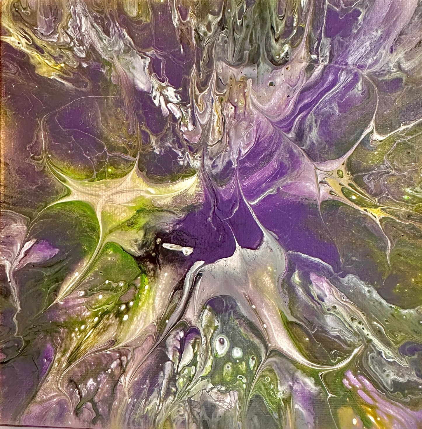 Original Acrylic 8″x8″ Canvas Art OOAK (One of a Kind) Auto, Date, Numbered 1/1