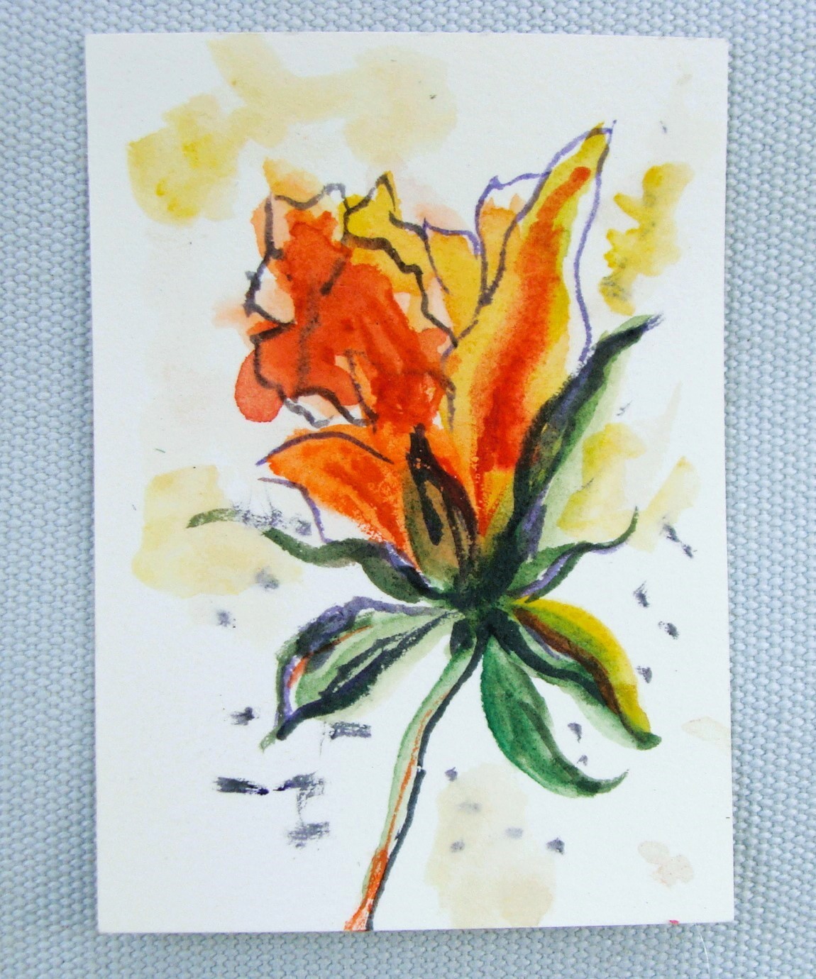 Original painting impressionism spring flowers ACEO soft pastels by Tarrantts