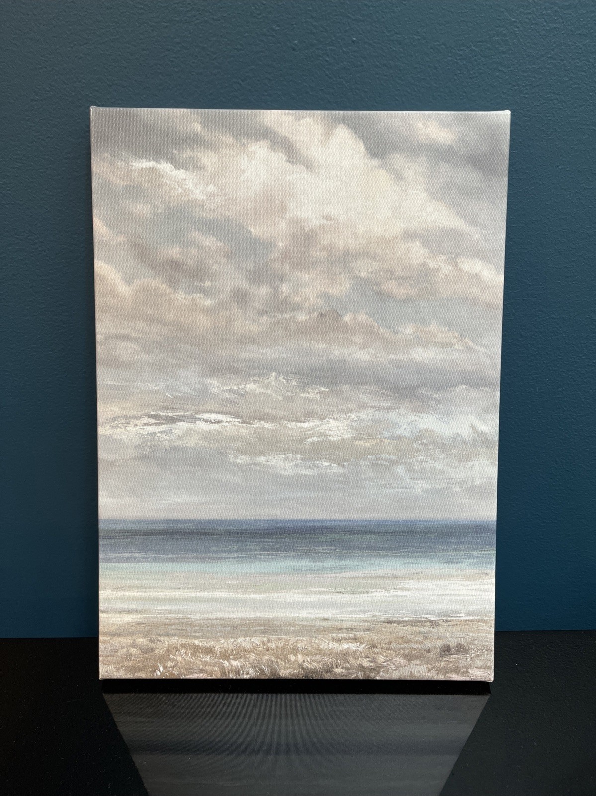 Contemporary Seascape Sky Clouds Canvas Painting 10.25×14.25 inch
