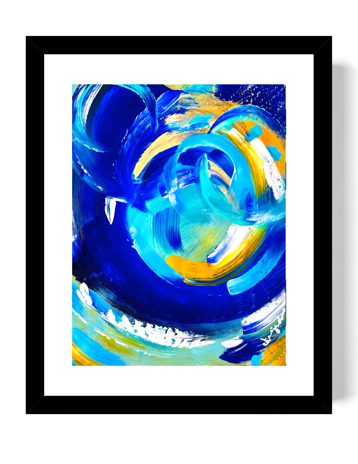 Guajardo Art: Calm 14X11 Paper Bold Colorful Abstract
