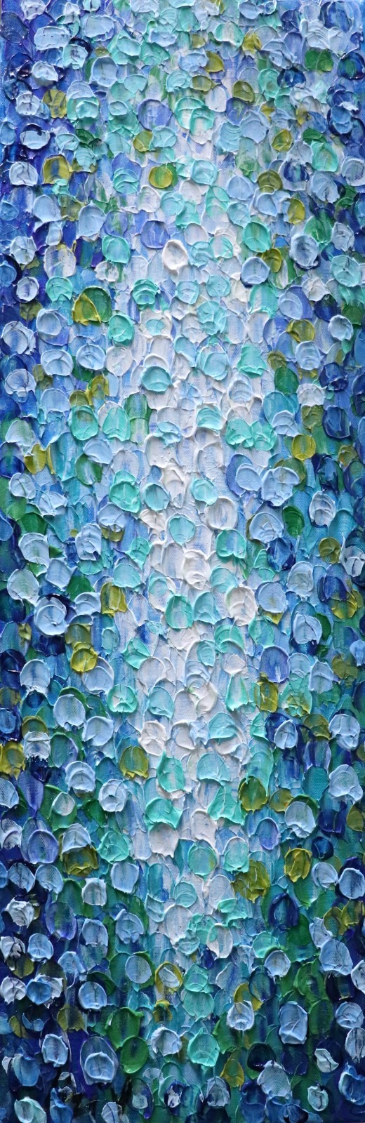 River Drops Water Reflection Art 10×30 Original Palette Knife Painting