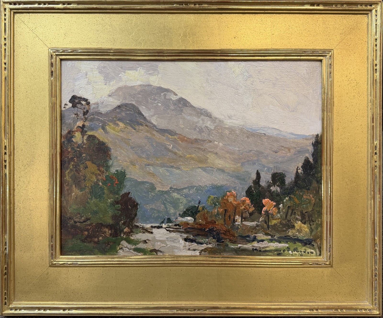 Chauncey Foster Ryder VT Landscape Oil Painting, Mt. Mansfield from Stowe Hollow