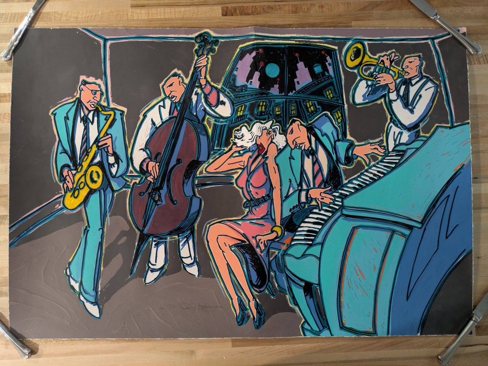 RARE R.J. Hohimer Signed «Jazz Hawks» Serigraph #98/100