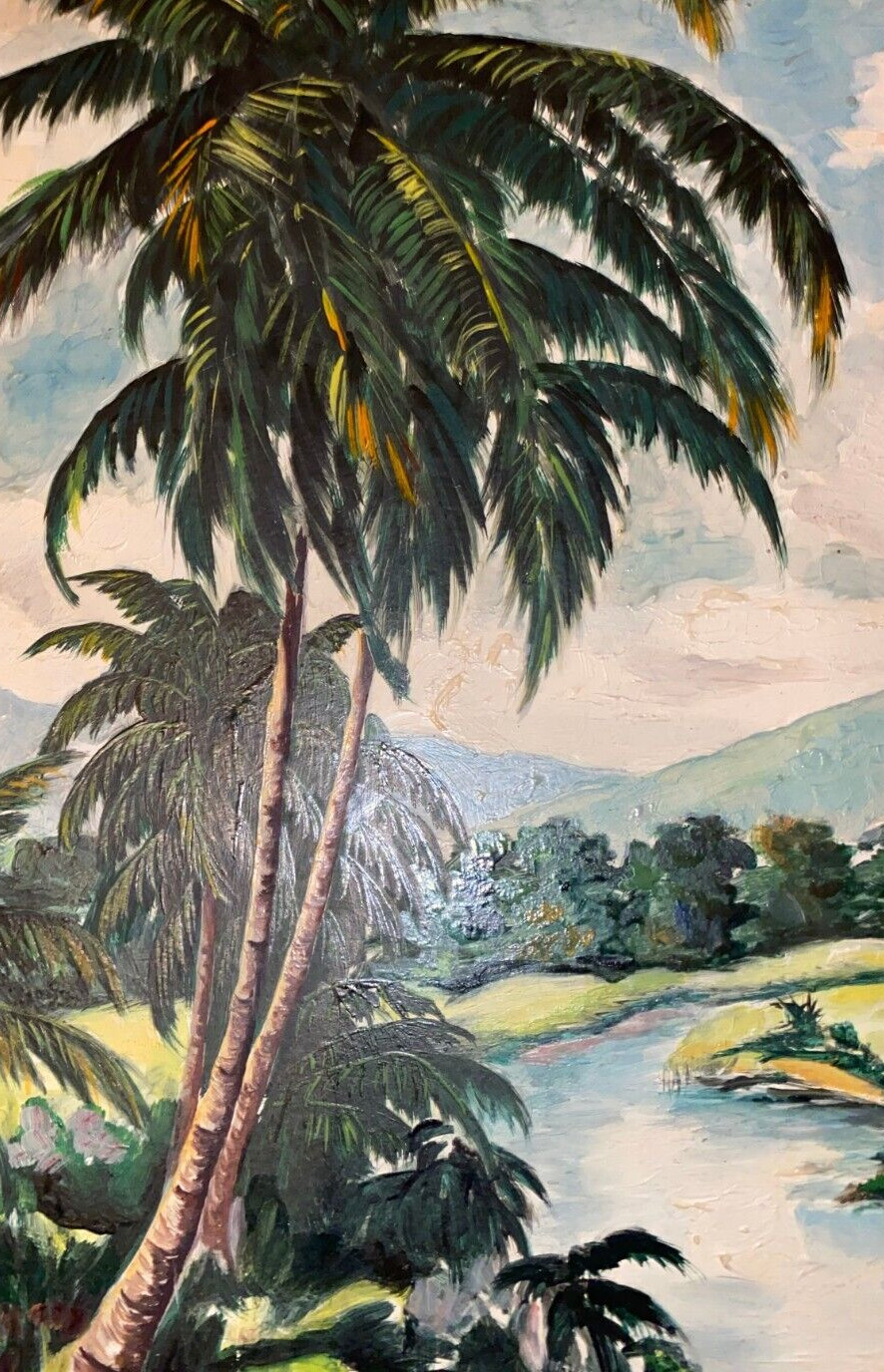 Lloyd Van Pitterson – RARE Vintage Original Oil Board Popular Jamaican Artist