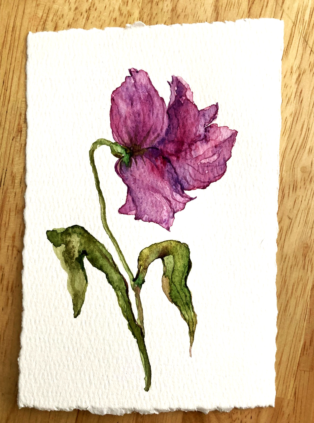 Lily Flower Watercolor Original Artwork Small