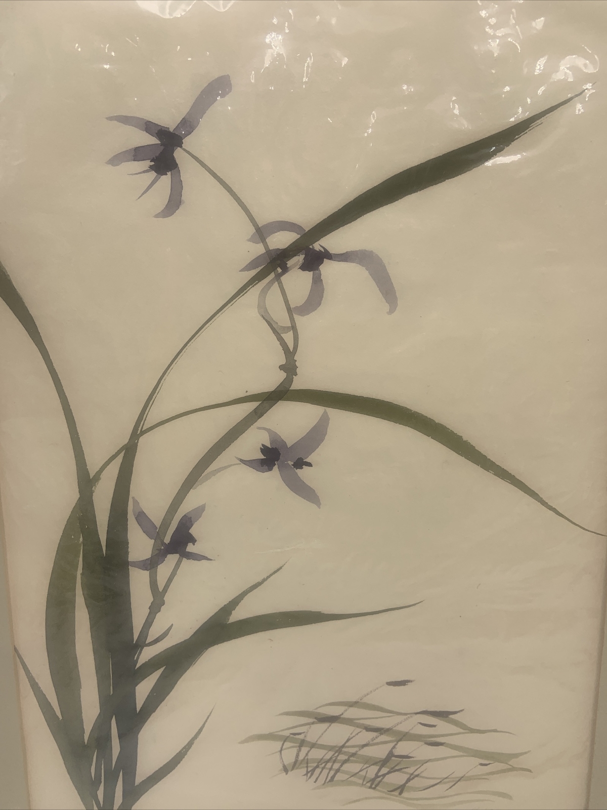 Vintage Watercolor Iris Flowers Signed Art H. Loebrich New York Ready to Frame