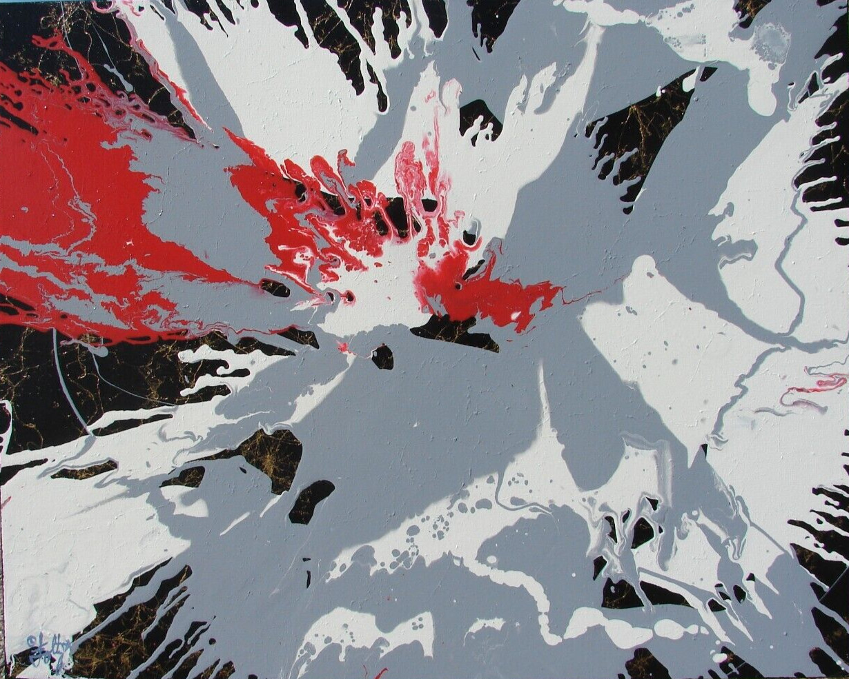Modernist LARGE ABSTRACT PAINTING Expressionist MODERN Art SLICE LIFE by FOLTZ $